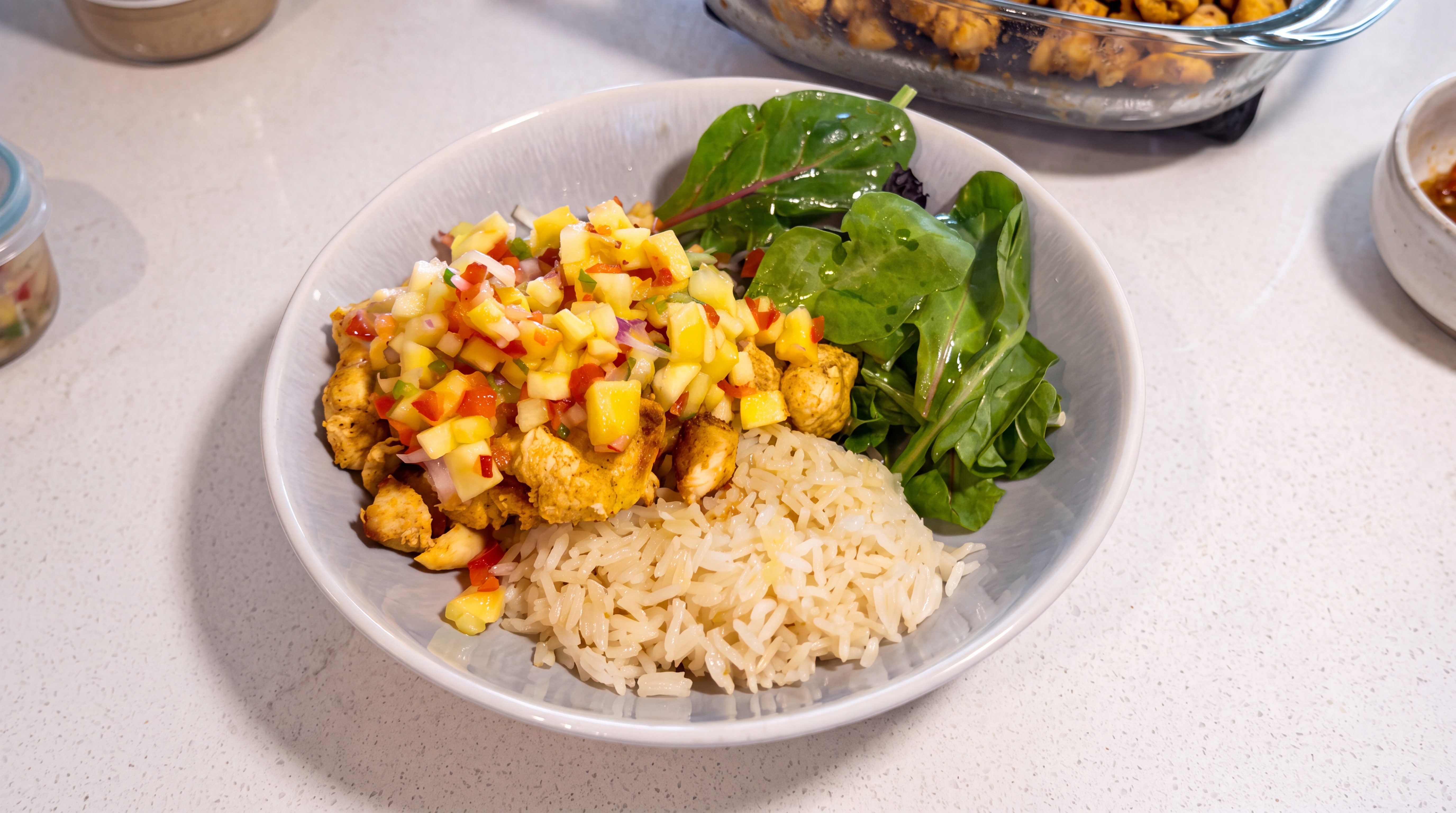 Chicken Pineapple Salsa Bowl